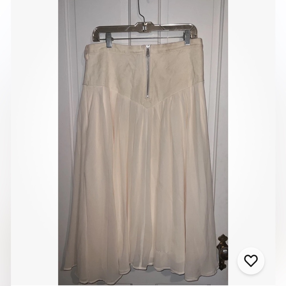 NEW The Bright Side Nomad Midi Skirt Denim Chiffon High Waist Rocky Barnes L - Picture 7 of 16